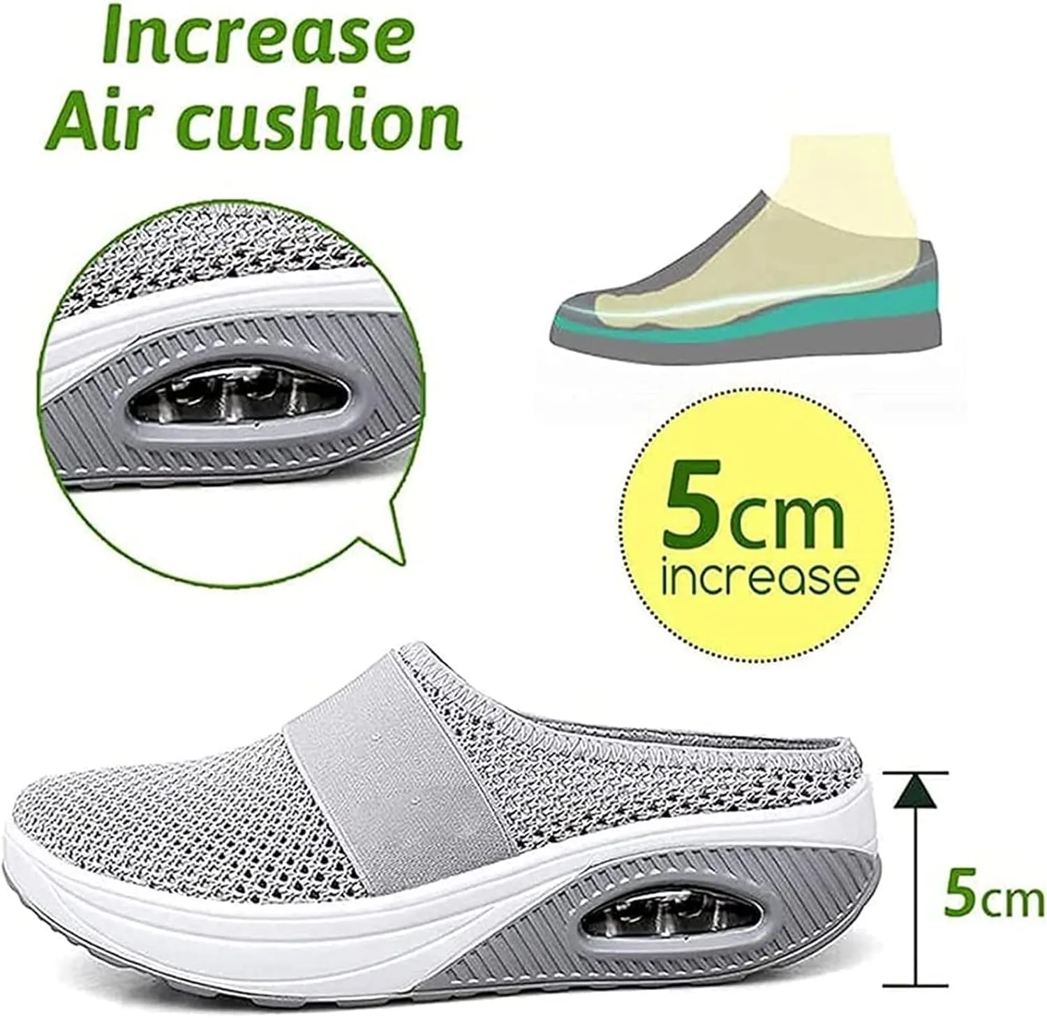 2022 Air Cushion Slip-On Walking Shoes Orthopedic Diabetic Walking Shoes, Air Cushion Shoes for Women, Mesh Orthopedic Diabetic Walking Shoes