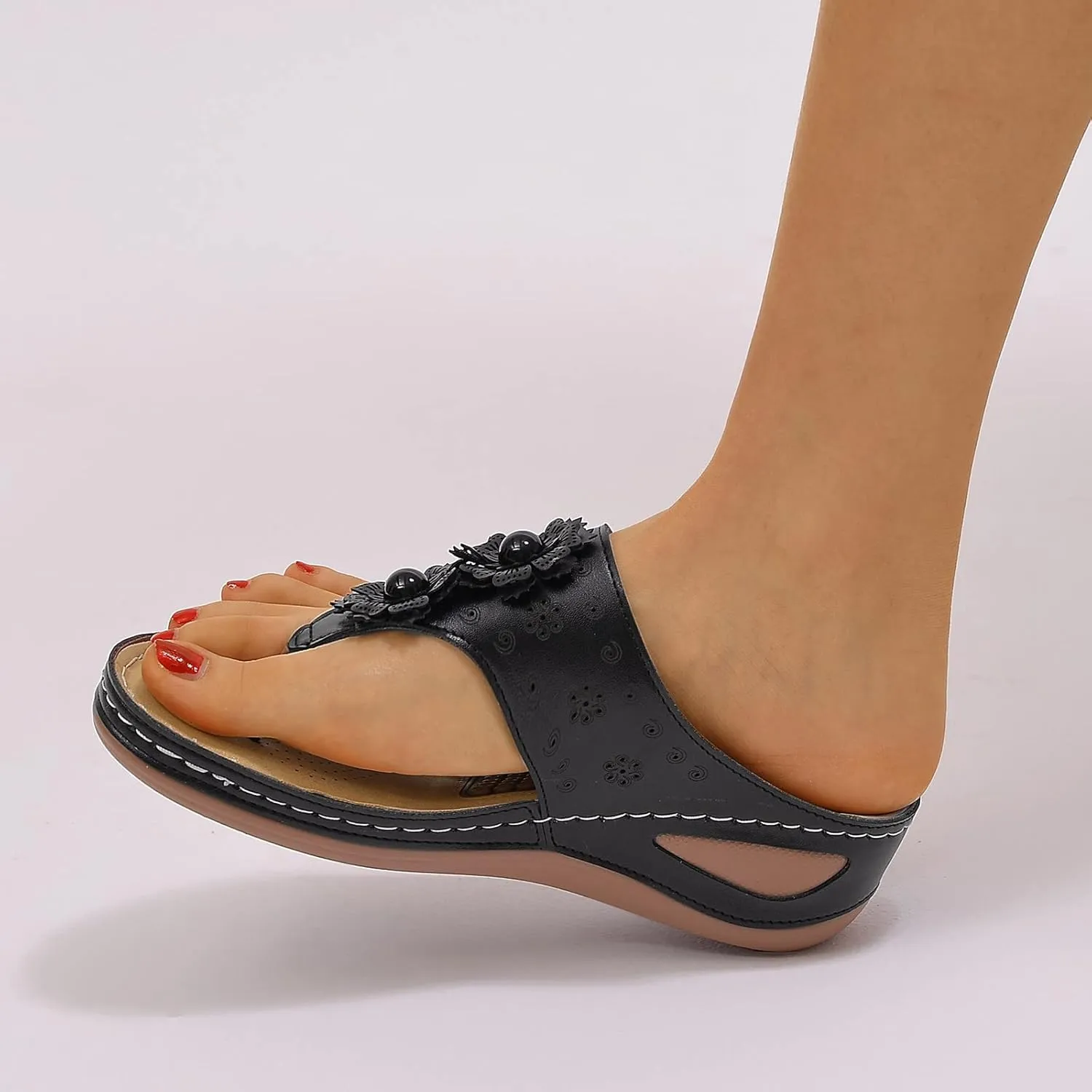 Adjustable Orthopedic Flip Flops for Women Arch Support Sandals Yoga Mat Cushion Comfortable Plantar Fasciitis Relief Summer Walking Shoes