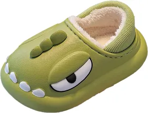 artoon Dinosaur Fuzzy Slippers For Boys Baby Memory Foam Ankle Shoes Toddler Infant House Non Slip Comfy Shoes Cotton