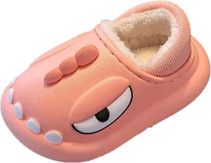 artoon Dinosaur Fuzzy Slippers For Boys Baby Memory Foam Ankle Shoes Toddler Infant House Non Slip Comfy Shoes Cotton