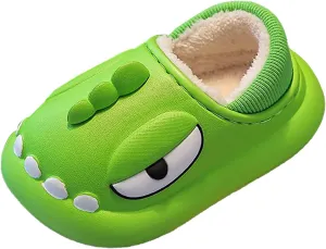 ??artoon Dinosaur Fuzzy Slippers For Boys Baby Memory Foam Ankle Shoes Toddler Infant House Non Slip Comfy Shoes Cotton