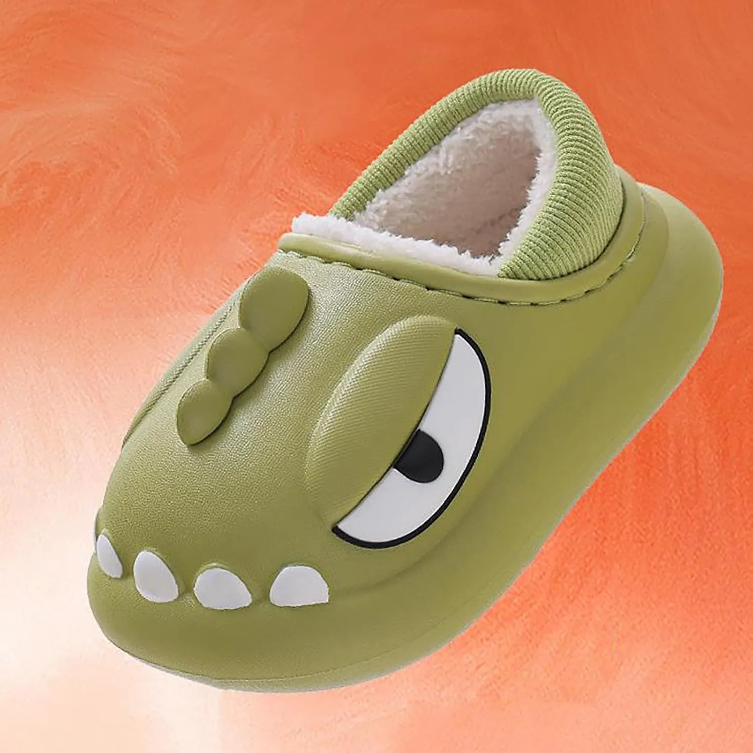 artoon Dinosaur Fuzzy Slippers For Boys Baby Memory Foam Ankle Shoes Toddler Infant House Non Slip Comfy Shoes Cotton