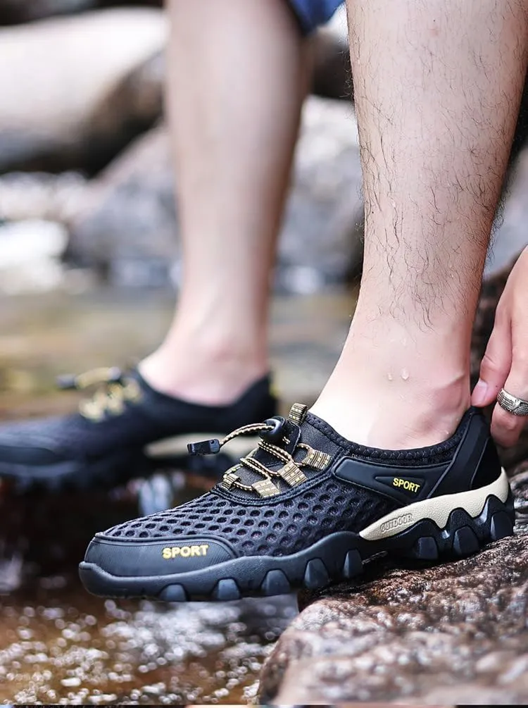 BaronHong Summer Men Casual Sneakers Breathable Mesh Shoes Mens Non-Slip Outdoor Hiking Shoes Mens Climbing Trekking Shoes