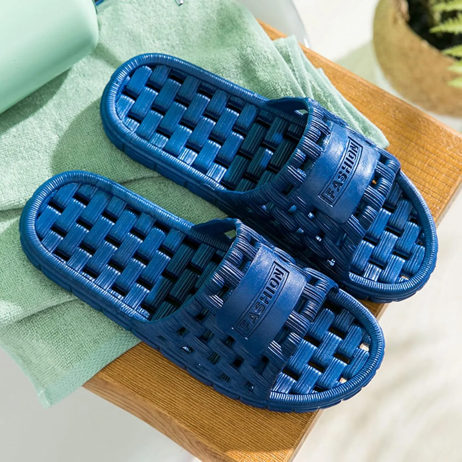 Bathroom Slippers Men Womens Slides Slides for Men Shower Shoes Women Lightweight Indoor Bathroom Slippers