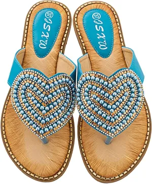 Beach Slippers for Women Open Toe Thong Sandals Slip On Hawaiian House Slippers Comfortable Slides Casual Flip Flops Ladies Outdoor Slipper Dressy Summer Sandals Fashion Travel Shoes 2025