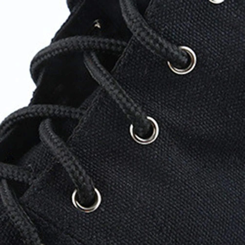 BESPORTBLE High Top Canvas Jazz Dancing Shoes Flat Jazz Boots Practice Dancing Shoes for Women Men Size 44 (Black)