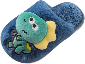 Big Kid Shoe Dinosaur Slippers For Girls Boys Memory Foam Comfy House Slippers Kids Winter Warm Cork Sandals for Girls