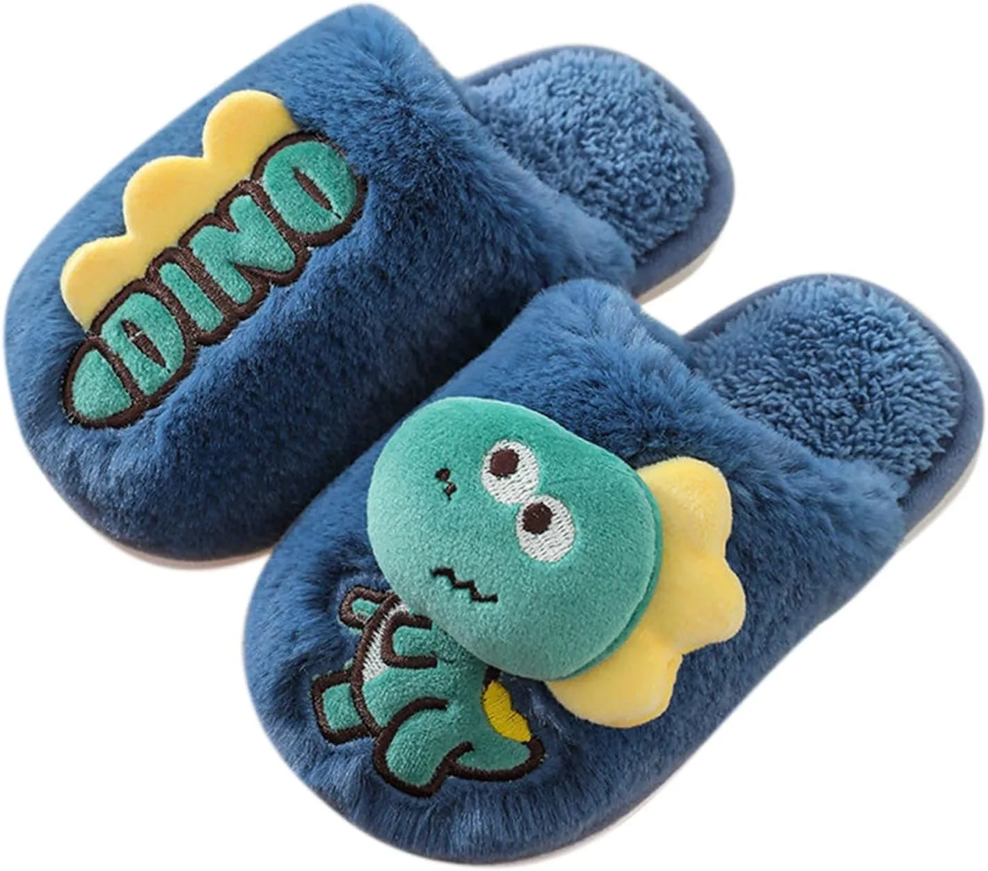 Big Kid Shoe Dinosaur Slippers For Girls Boys Memory Foam Comfy House Slippers Kids Winter Warm Cork Sandals for Girls