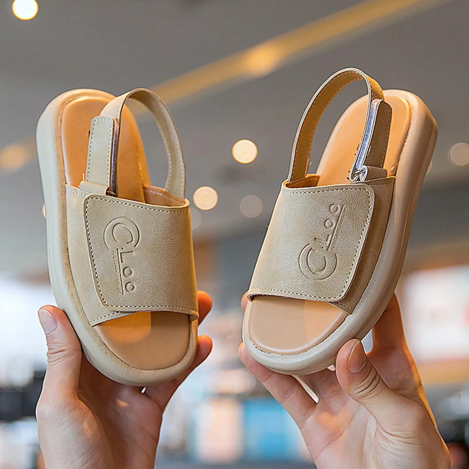 Children Sandals Shoes Soft Sole Non Slip Baby Boys Beach Shoes Girls Fashion Beach Sandals 12 18months Slippers (Khaki, 8-9 Years Little Child)