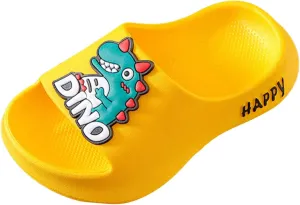 Children Slippers Summer Cute Cartoon Boy Baby Bathroom Sandals Youth House Slippers Girls (Yellow, 9-9.5 Years)