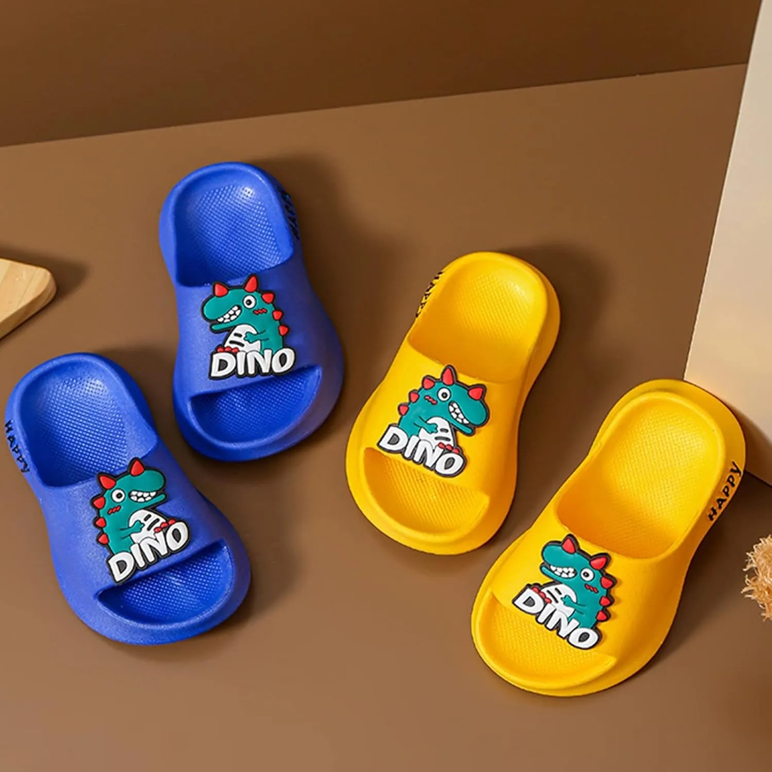 Children Slippers Summer Cute Cartoon Boy Baby Bathroom Sandals Youth House Slippers Girls (Yellow, 9-9.5 Years)