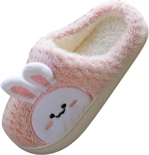 Cute Bunny Fuzzy Slipper For Girls Baby Kids Toddler House Indoor Flat Shoes ??artoon Animal Warm Cozy Casual Shoes