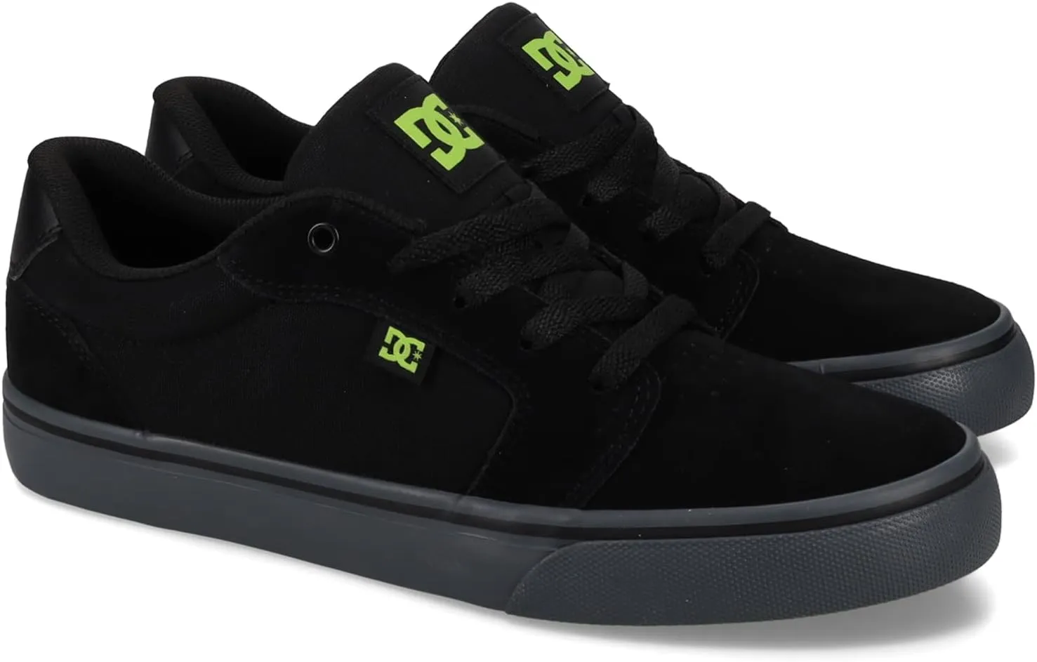 DC Men's Anvil Casual Skate Sneaker, Black/Lime, 14