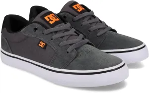 DC Men's Anvil Casual Skate Sneaker, Grey/Black/Orange, 6