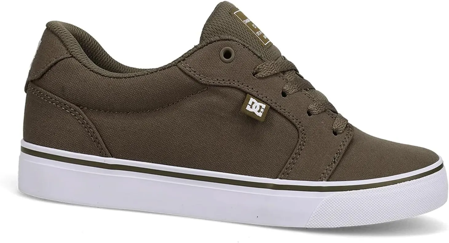 DC Men's Anvil TX Skate Shoe, Light Olive, 13