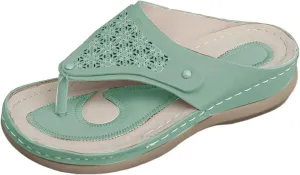 Flip Flops for Women with Arch Support Wide Width Roman Sandals Orthopedic Slippers Comfort Slides for Summer Vacation Dressy Casual Sandals Thong Flat Sandal Non-Slip Beach Slippers Lightweight