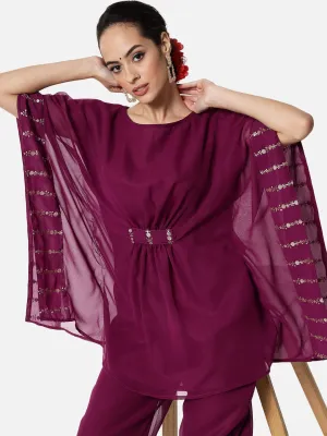 Georgette Sequin Embroidered Kaftan