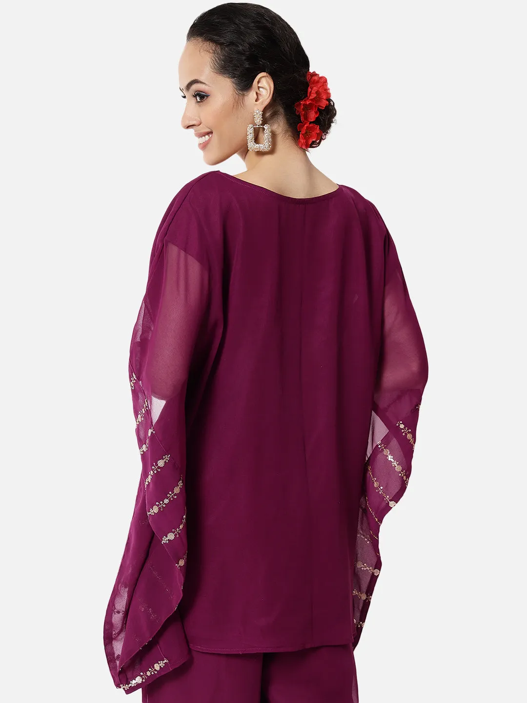 Georgette Sequin Embroidered Kaftan