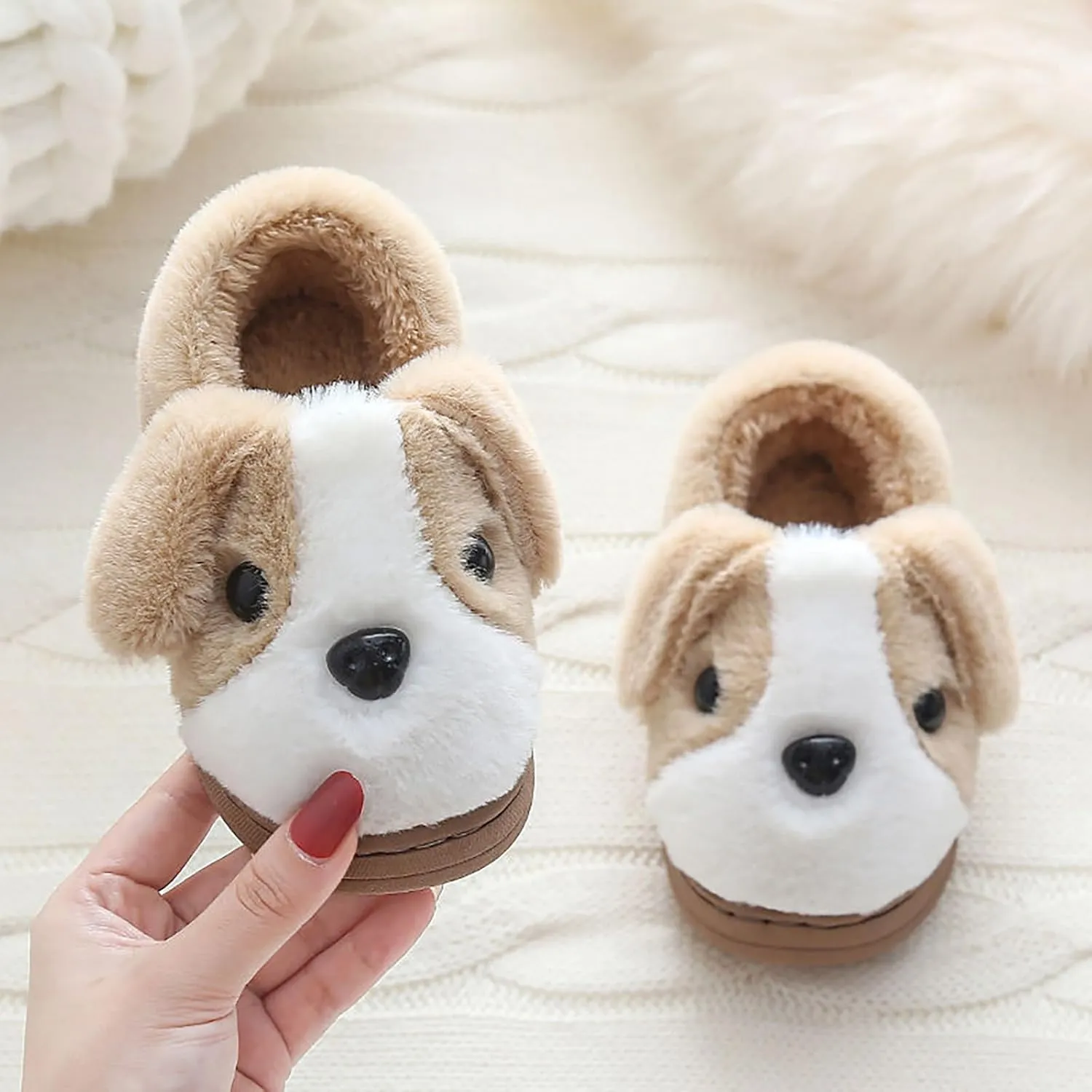 Girls Boys Home Slippers Suede Warm Dog House Slippers For Toddler Winter Indoor Outdoor Shoes Boy Slippers Size 13