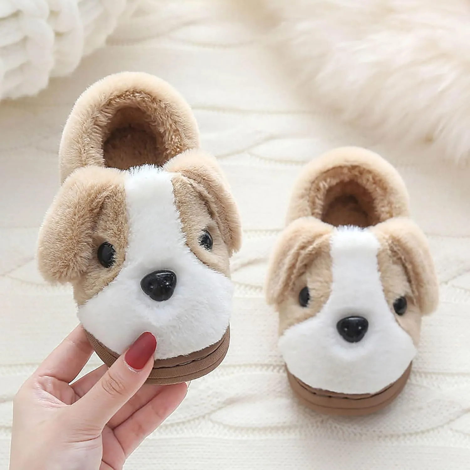 Girls Boys Home Slippers Suede Warm Dog House Slippers For Toddler Winter Indoor Outdoor Shoes Boy Slippers Size 13