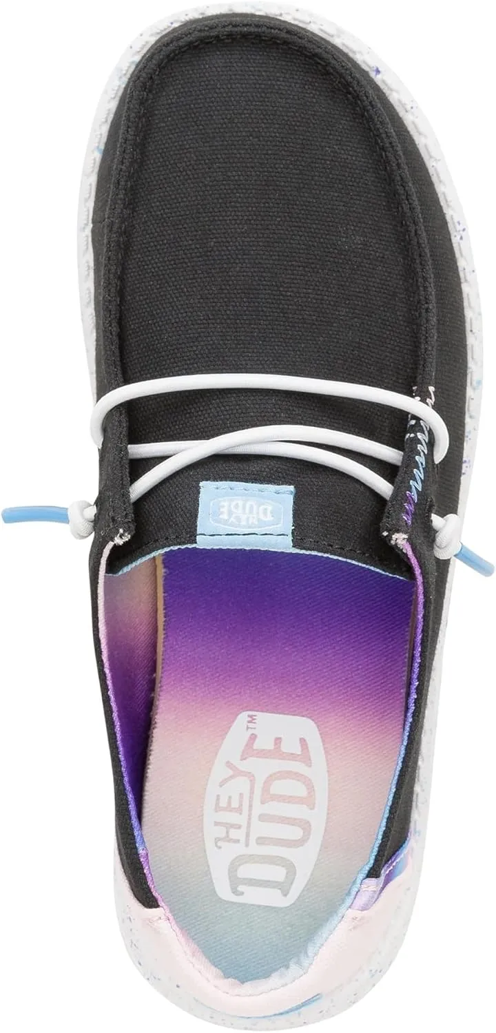 Hey Dude Kids Wendy Color Fun (Little Kid/Big Kid) - Shoes for Kids - Comfy Canvas Upper - Rubber Outsole
