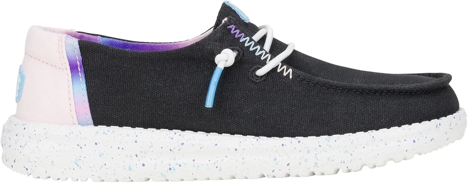 Hey Dude Kids Wendy Color Fun (Little Kid/Big Kid) - Shoes for Kids - Comfy Canvas Upper - Rubber Outsole