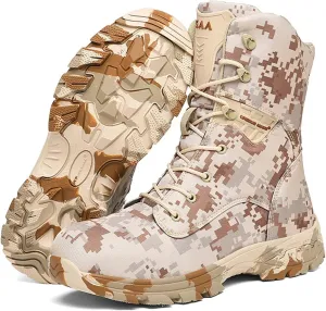 High Rise Hiking Boots, Tactical Boots Mens Military,High- top Camo Lace Up Combat Footwear, Breathable and Durable, for Hiking,Hunting,Working,Walking, Commute (Color : B, Size : 43 EUR)