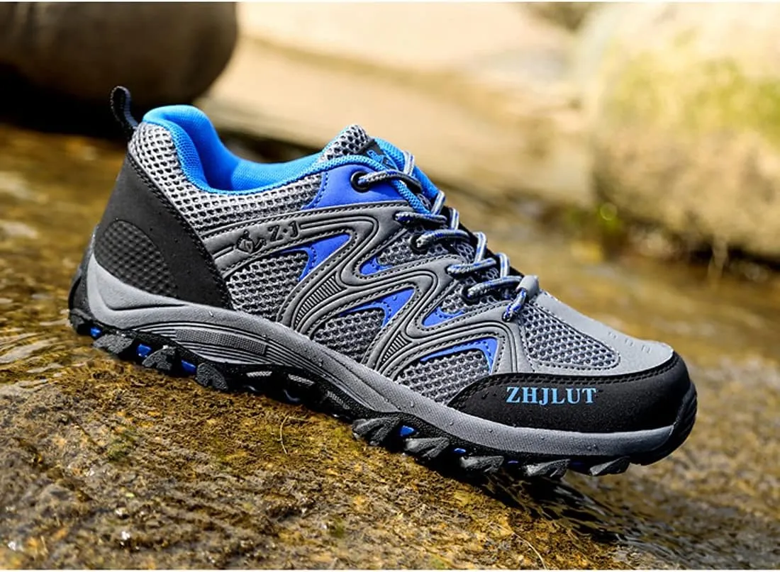 Hiking Boots Mens Walking Shoes Lace Up Backpacking Biking Sports Shoes Climbing Outdoor Low Rise Trekking