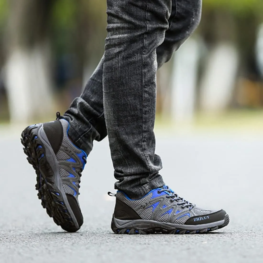 Hiking Boots Mens Walking Shoes Lace Up Backpacking Biking Sports Shoes Climbing Outdoor Low Rise Trekking