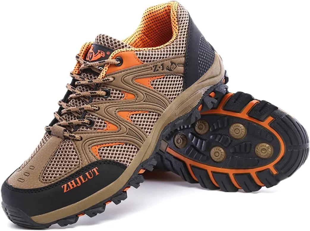 Hiking Boots Mens Walking Shoes Lace Up Backpacking Biking Sports Shoes Climbing Outdoor Low Rise Trekking