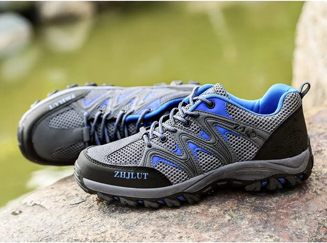 Hiking Boots Mens Walking Shoes Lace Up Backpacking Biking Sports Shoes Climbing Outdoor Low Rise Trekking