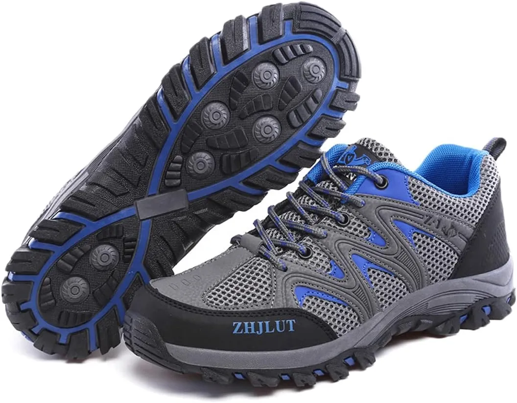 Hiking Boots Mens Walking Shoes Lace Up Backpacking Biking Sports Shoes Climbing Outdoor Low Rise Trekking