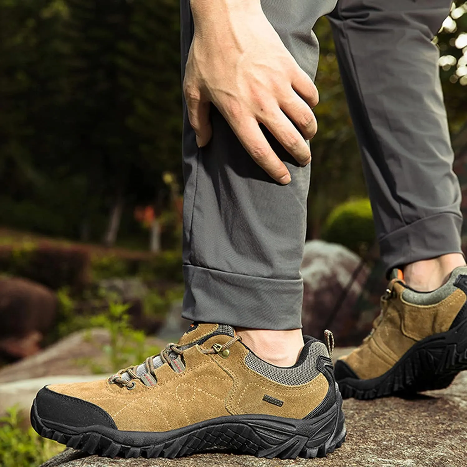 hongrenamz Men's Hiking Shoes Low-top Outdoor Lightweight Non-Slip Climbing Trekking Trail Sneakers for Women