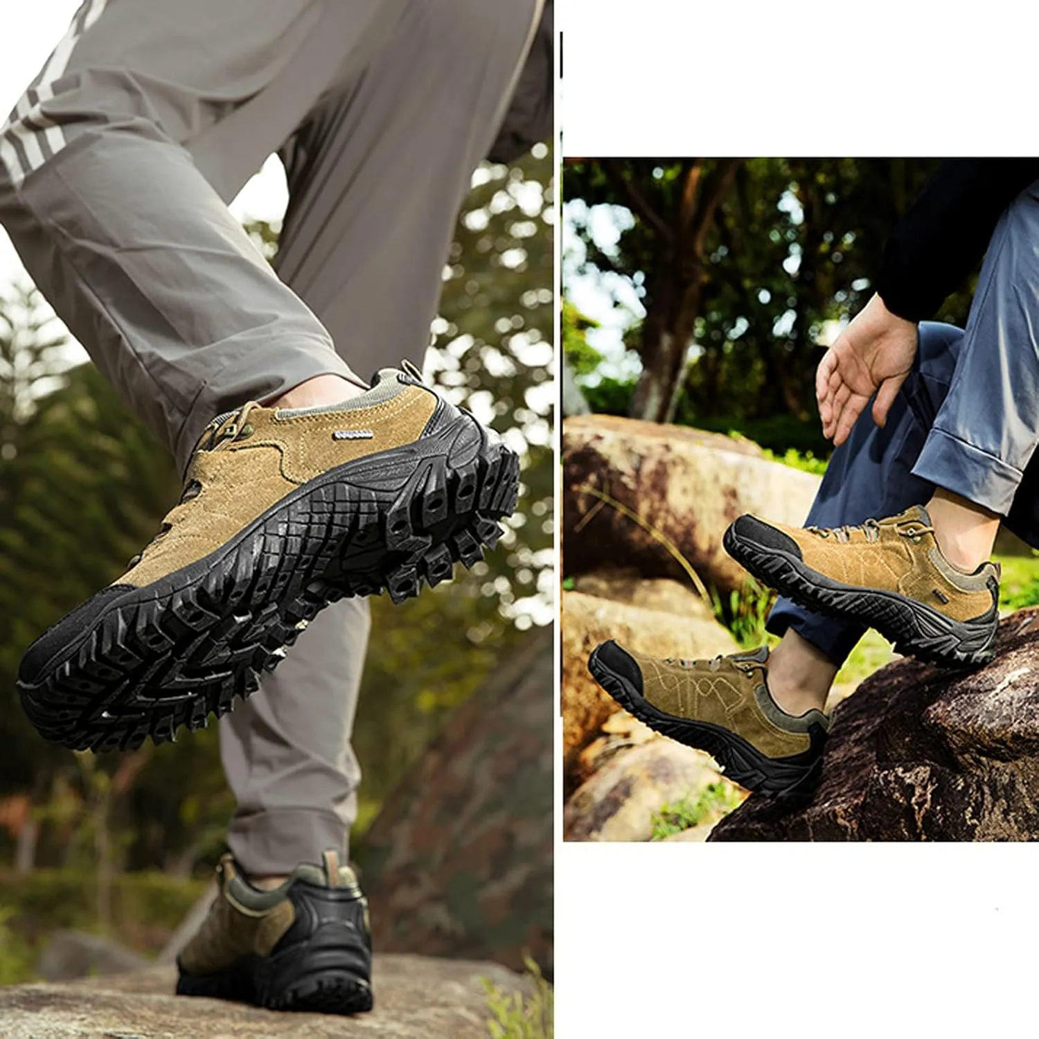hongrenamz Men's Hiking Shoes Low-top Outdoor Lightweight Non-Slip Climbing Trekking Trail Sneakers for Women