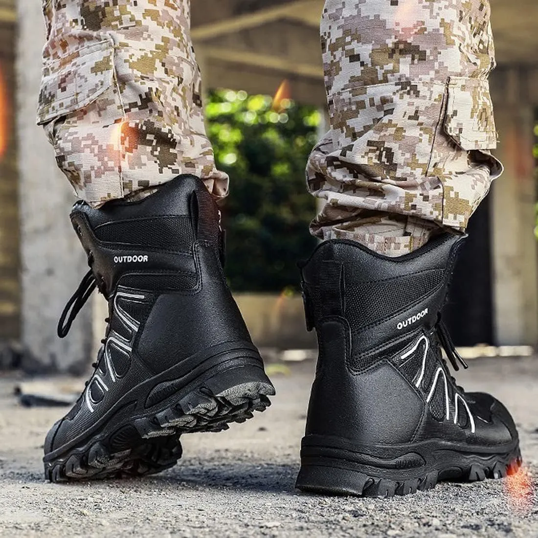 hongrenamz Walking Boots Mens Hiking Trekking Shoes Lightweight Outdoor Boots