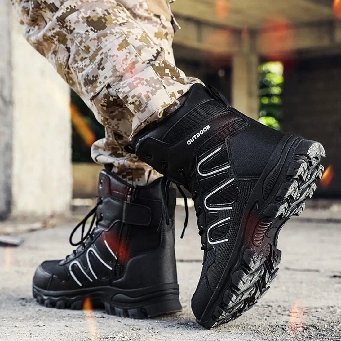 hongrenamz Walking Boots Mens Hiking Trekking Shoes Lightweight Outdoor Boots