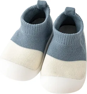 Infant Girls Boys Kids Leisure Shoes Mesh Soft Bottom Breathable Slip On Sport Shoes Socks Toddler Boys Slip on Shoes (Navy, 12-18Months)