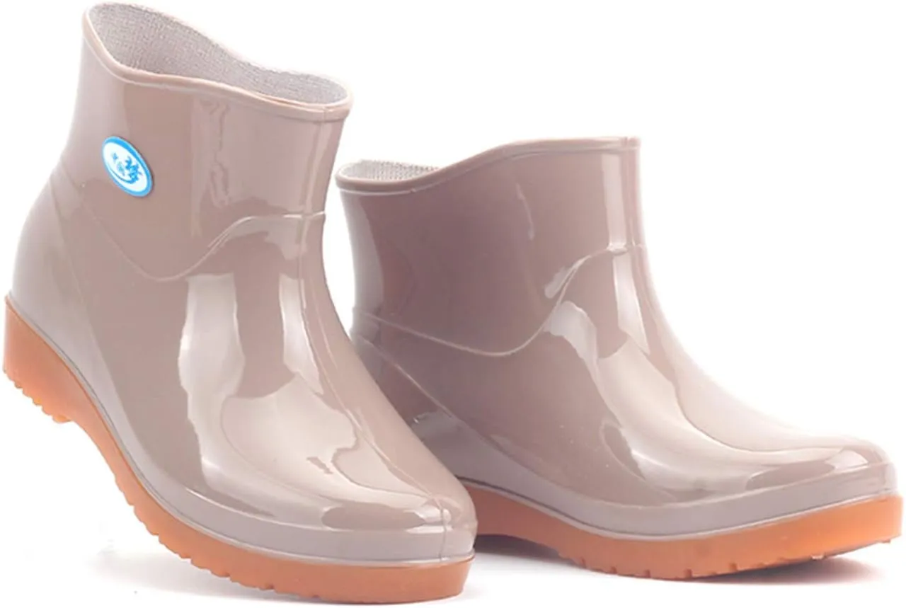 IWIHMIV Ankle Rain Boots for Women Comfort Waterproof Rain Boots Rubber Short Rainboots Shoes Lightweight Boots for Outdoor