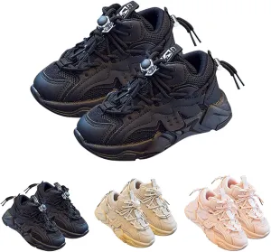 Kids Boys Girls Running Tennis Shoes Air Shoes Breathable Lightweight Fashion Sneakers for (Black, 13.5 Little Child)