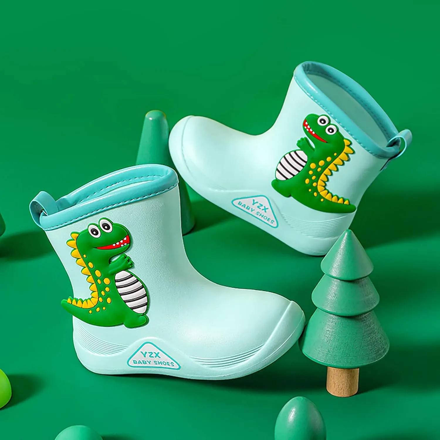 Kid's Fashion Rain Boots Elementary School Students ?aterproof ?rocodile Prints Non-slip Rain Snow Shoes