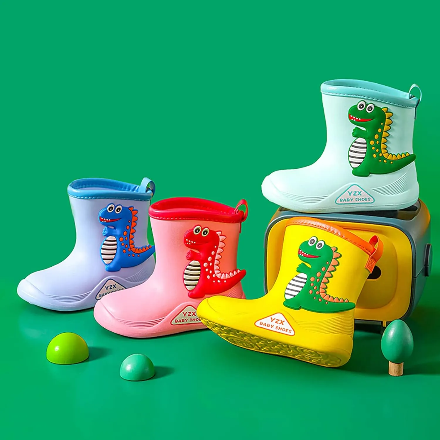 Kid's Fashion Rain Boots Elementary School Students ?aterproof ?rocodile Prints Non-slip Rain Snow Shoes