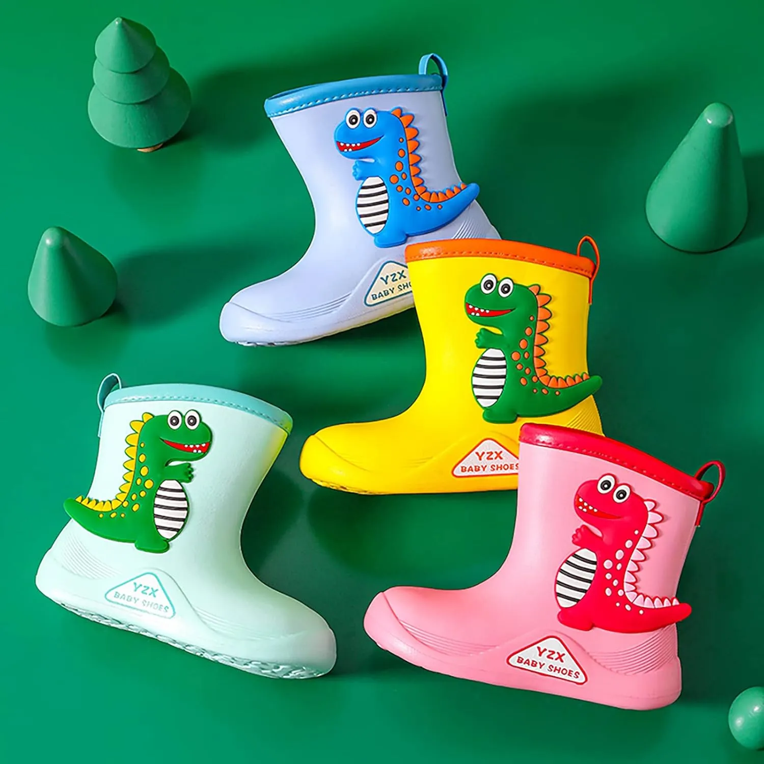 Kid's Fashion Rain Boots Elementary School Students ?aterproof ?rocodile Prints Non-slip Rain Snow Shoes