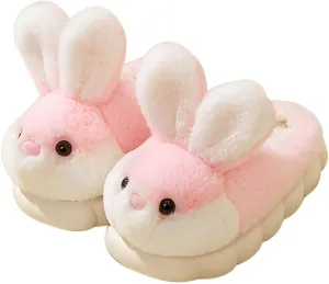 Kids Fuzzy Slippers Cute Bunny Slipper for Girls Boys Ear Plush Toddler Soft Warm Home House Cozy Anti-Slipe Shoes