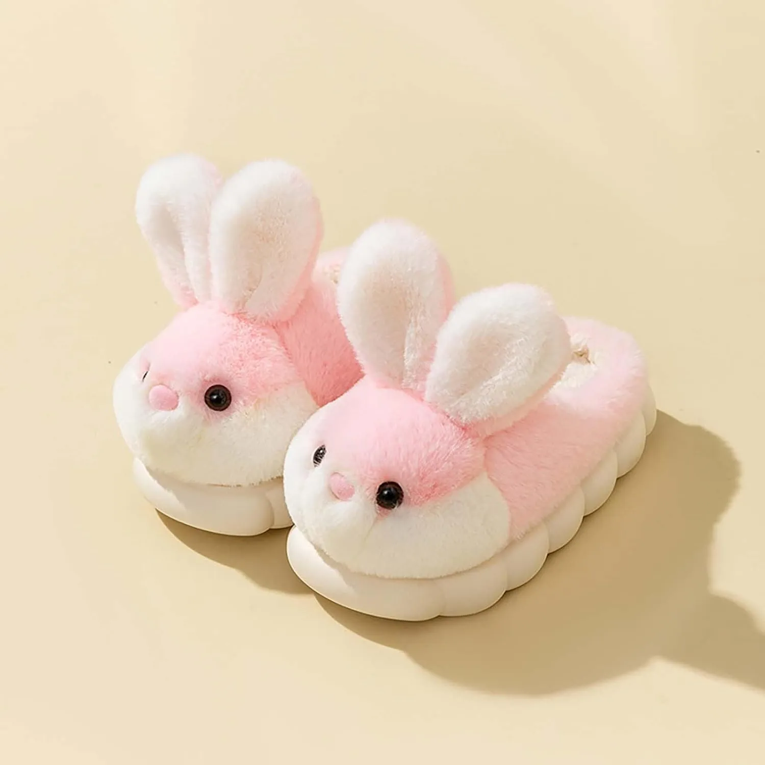 Kids Fuzzy Slippers Cute Bunny Slipper for Girls Boys Ear Plush Toddler Soft Warm Home House Cozy Anti-Slipe Shoes