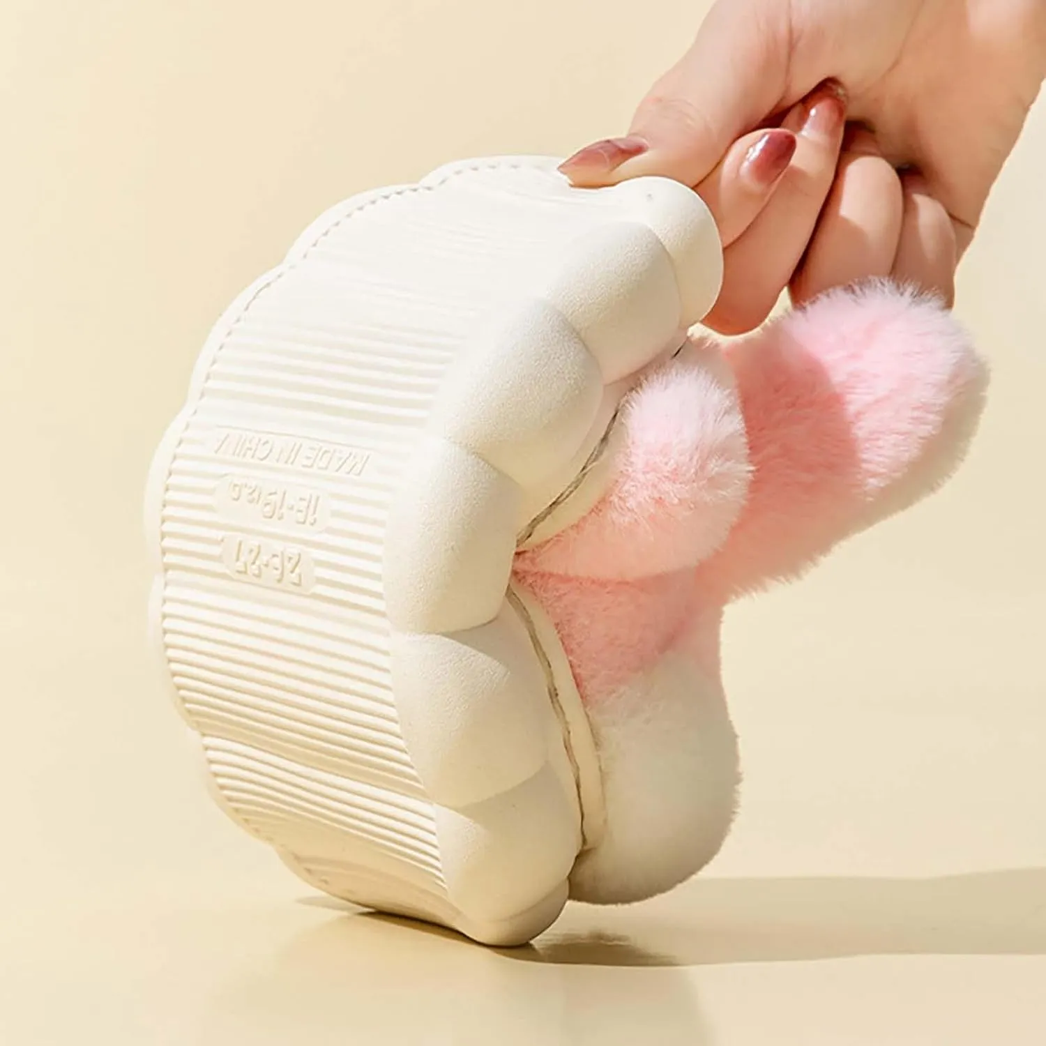 Kids Fuzzy Slippers Cute Bunny Slipper for Girls Boys Ear Plush Toddler Soft Warm Home House Cozy Anti-Slipe Shoes