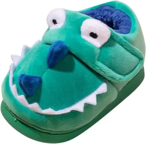 Kids Toddler Slippers Boys Girls Cute Animals Dinosaur House Shoes Warm Non-Slip Cozy Indoor Outdoor Winter Walking Shoes