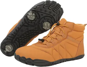 Kubbon Womens Mens Snow Boots Winter Shoes Slip On Warm Zero Drop Snow Boot Soft Cozy Fur Lined Waterproof Sneakers Wide Toe Box Zero Drop Ankle Booties Outdoor Hiking Sneakers