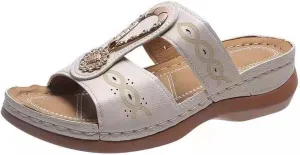 Ladmiple Sandals Women Beach Cute Orthopedic Arch Support Flip Flops Summer Comfortable Walking Orthotic Walking Slides