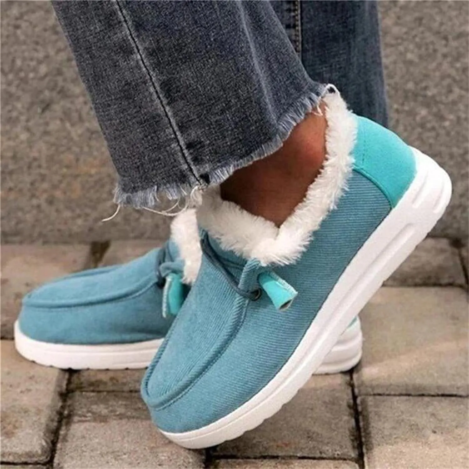 Ladmiple Winter Boots For Women Cute Snow Boots Fur Lined Warm Slip On Ankle Booties Outdoor Anti Slip Walking Shoes