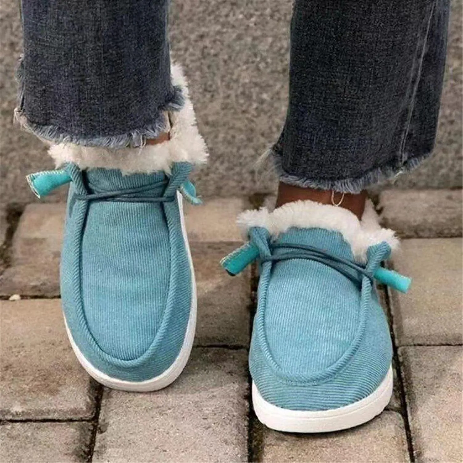 Ladmiple Winter Boots For Women Cute Snow Boots Fur Lined Warm Slip On Ankle Booties Outdoor Anti Slip Walking Shoes